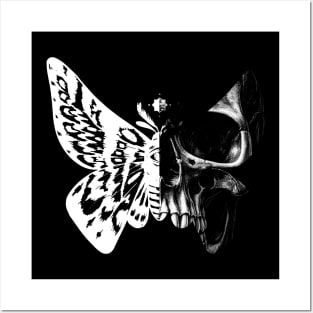 Skull Goth Moth Butterfly Gothic Unique Art Posters and Art